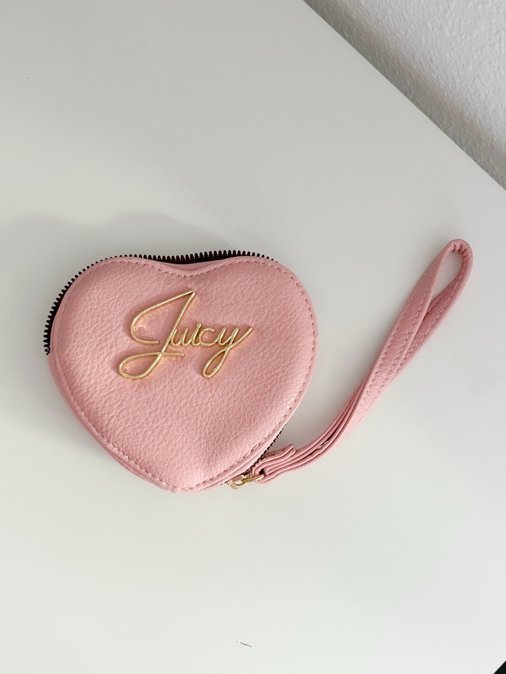 Juicy Couture Pink Zip Key Pouch.